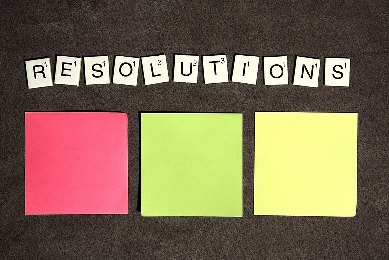 resolutions with post-it notes